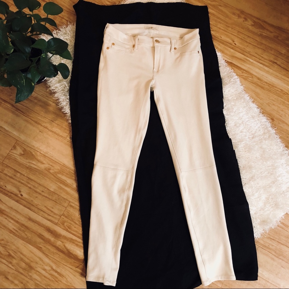 7 for All Mankind Cream Stretch Skinny